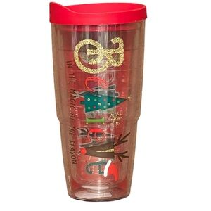 tervis Red Holiday Glitter & Tree Travel Tumbler